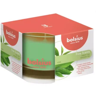 Bolsius mirisna sveća Green Tee u providnoj ambalaći